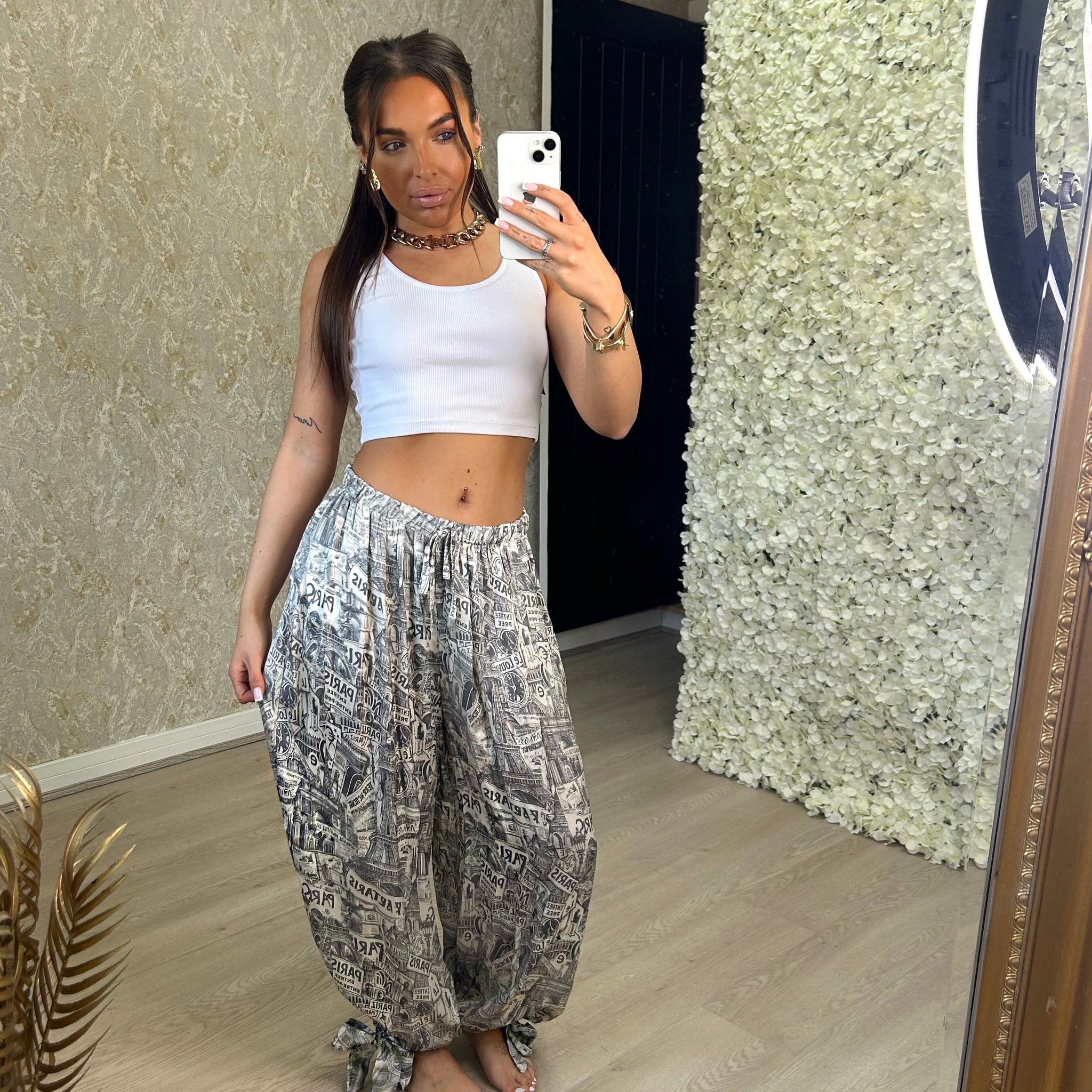Paris Print Harem Trousers