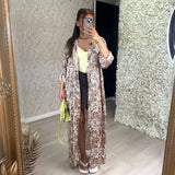 Paris Print Satin Shirt Dress/Kimono