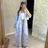 Paris Print Satin Shirt Dress/Kimono