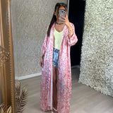 Paris Print Satin Shirt Dress/Kimono